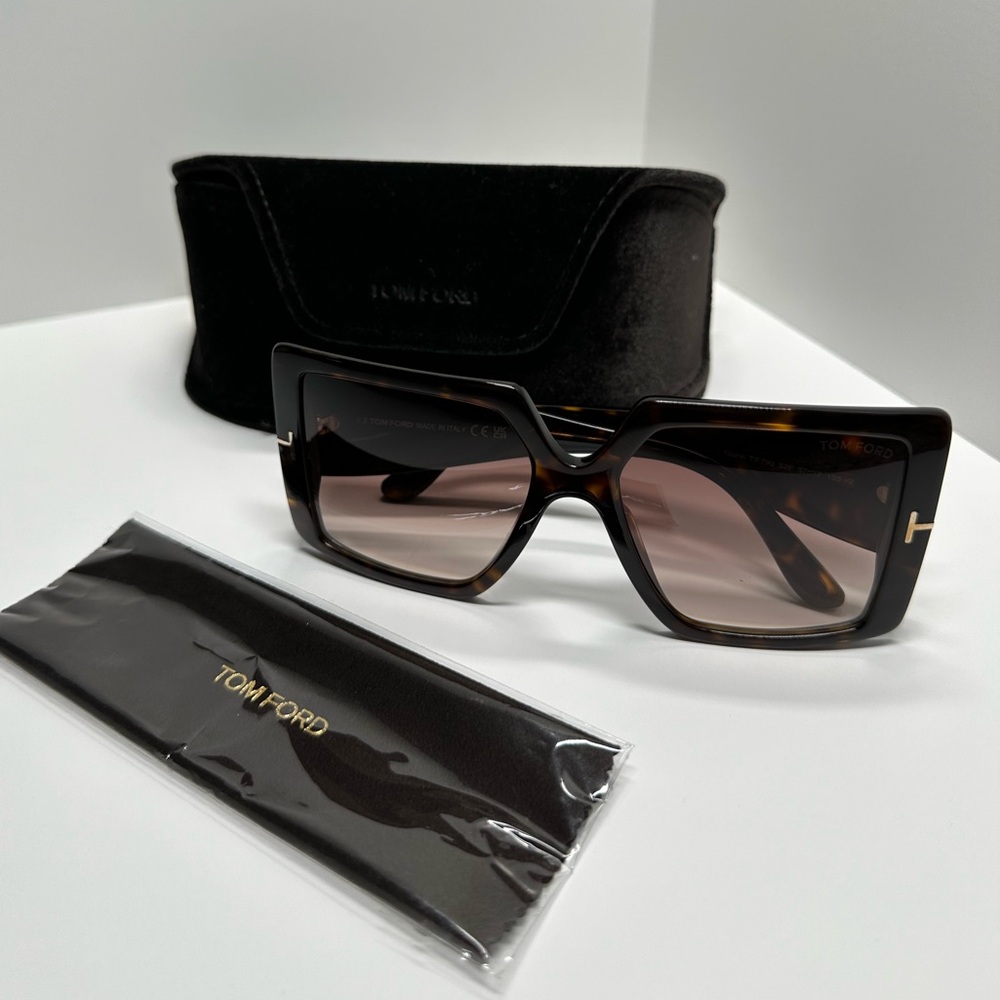 Tom Ford Square Brown Women Contemporary Edge Sunglasses UV protection